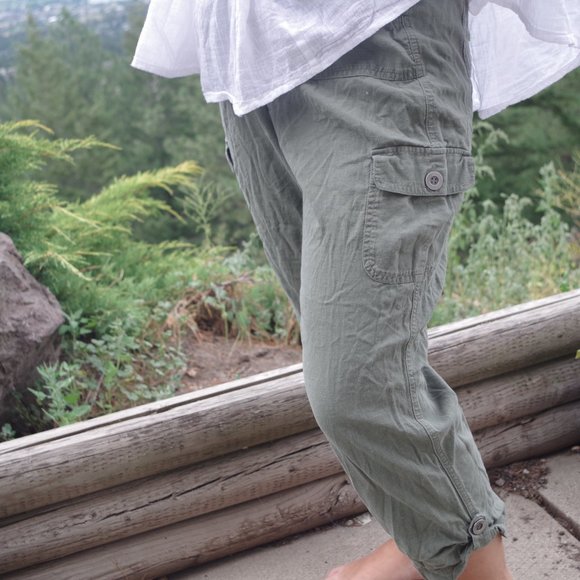 Green Cargo  Chico's Linen Blend Plus Size - Picture 1 of 6